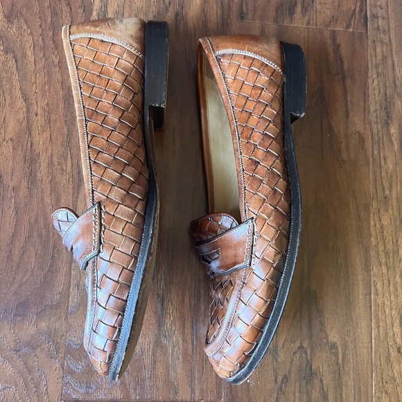 Cole Haan Basket Woven Brown Leather Women’s Penny Loafers - Picture 4 of 10